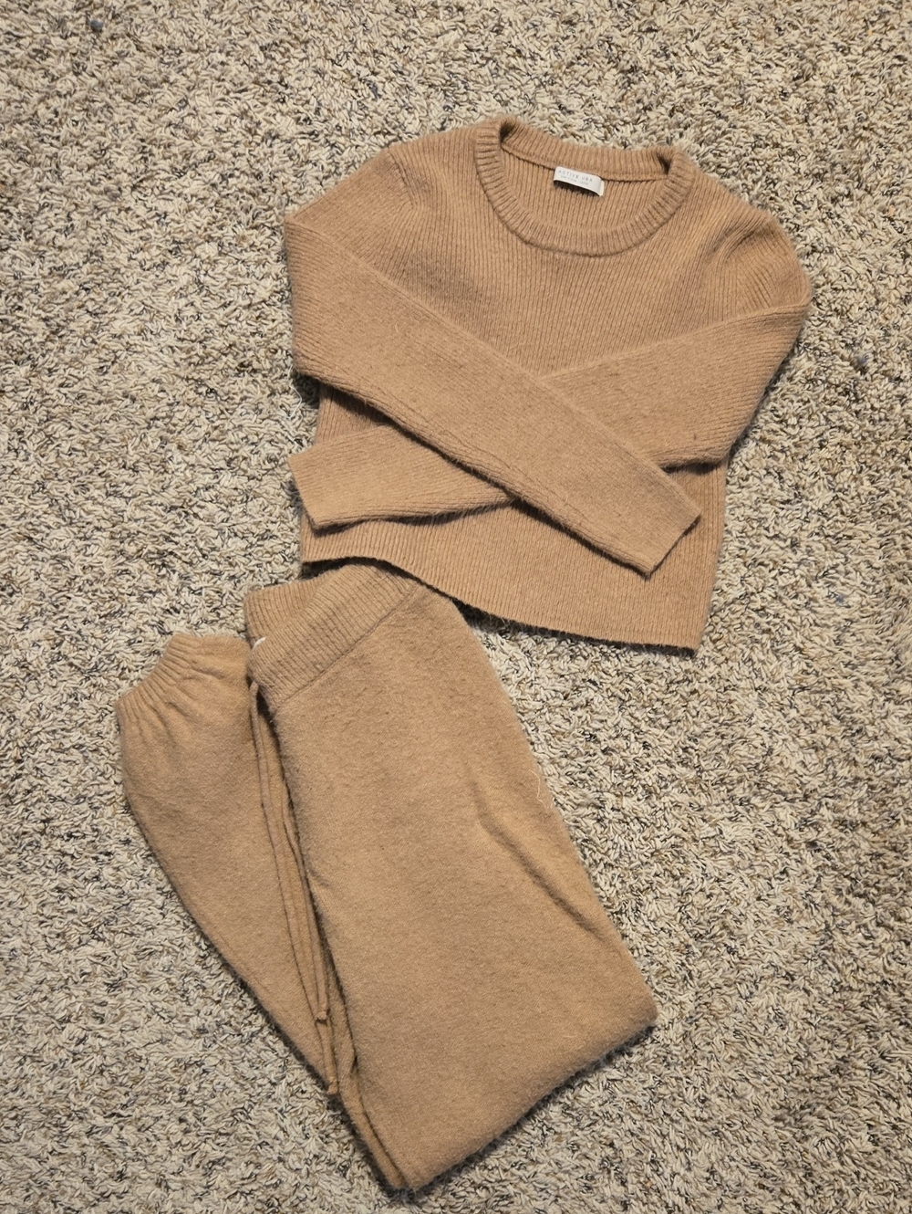 Cozy Camel Knit Sweater & Jogger Set